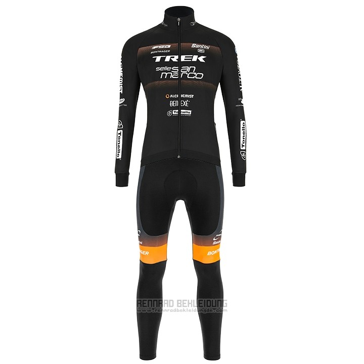 2018 Fahrradbekleidung Trek Selle San Marco Shwarz Trikot Langarm und Tragerhose